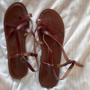 Women's Brown Leather Sandals